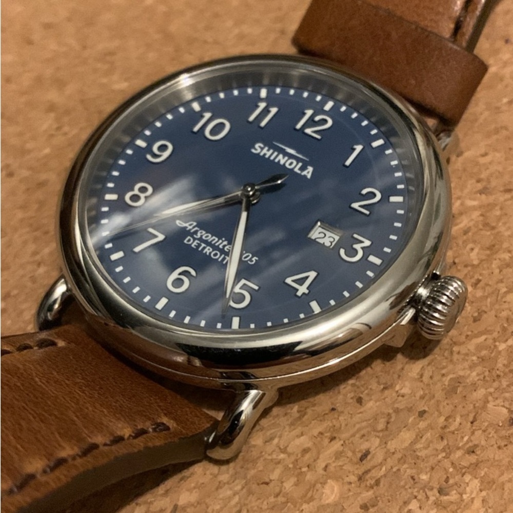 Shinola - 41 Runwell Blue / Brown Leather - NWOT